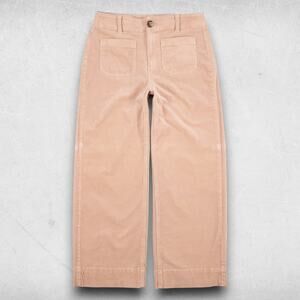 Talbots Corduroy Pants Women 6P Tan Wide Leg Crop Stretch Contemporary Classic